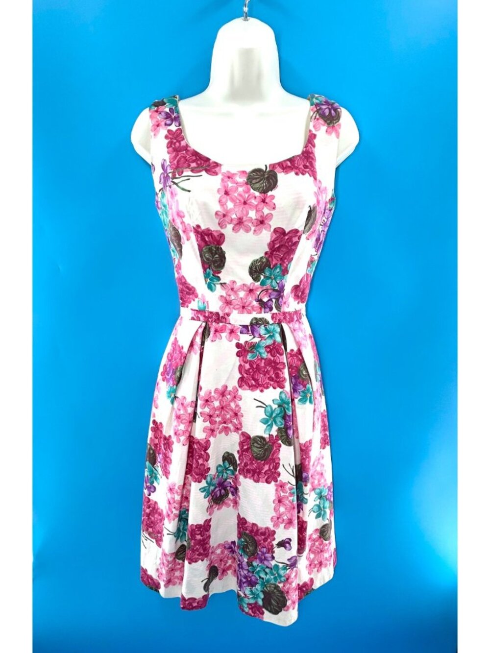 GORGEOUS VINTAGE 50'S 60'S PAT PRIMO CALIFORNIA FLORAL TANK DRESS - XS